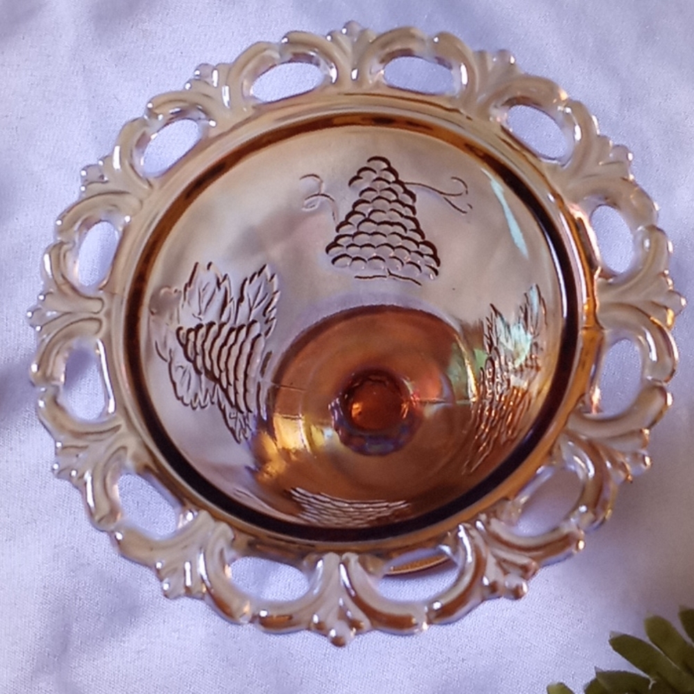 Vintage Carnival Glass Compote - Picture 3 of 7